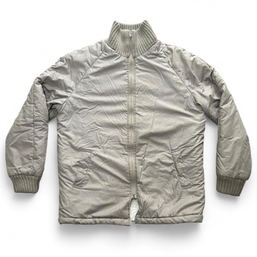 Vintage 1980s Zip Fleece Jacket Liner Puffer Jacket Coat XL Beige/Tan